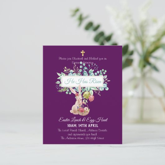 Religiöser Ostereinladungshaushalt (Stehend Vorderseite)