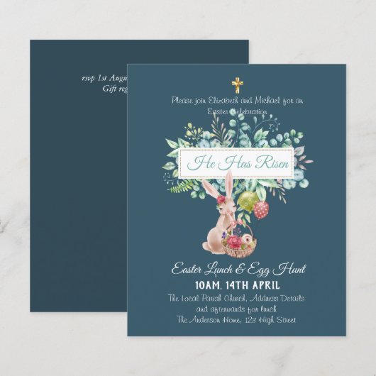 Religiöser Ostereinladungshaushalt (Vorne/Hinten)