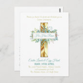 Religiöser Ostereinladungshaushalt Postkarte (Vorne/Hinten)