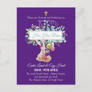 Religiöser Ostereinladungshaushalt Postkarte