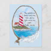 Religiöser Psalm Leuchtturm Postkarte (Vorderseite)