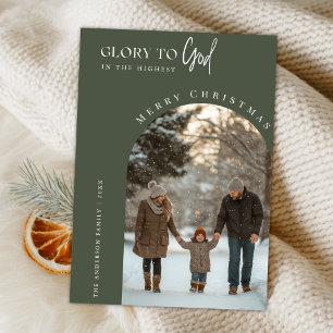 Religiöser Ruhm Gottes Weihnachtsgrab-Foto Feiertagskarte