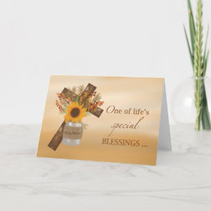 Religiöser Segen an Nachbarn im Erntedank Karte