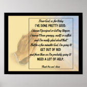 Religiöser Spaß - Funny Prayer Poster (Vorne)