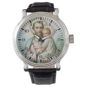 Religiöser St. Joseph Jesus katholischer Vintager Armbanduhr