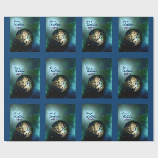 Religiöser Stern von Bethlehem-Packpapier Geschenkpapier (Flach)