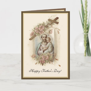 Religiöser Vatertag Vintage St. Joseph Gebet   Karte