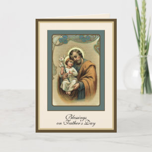 Religiöser Vatertag Vintage St. Joseph Gebet   Karte