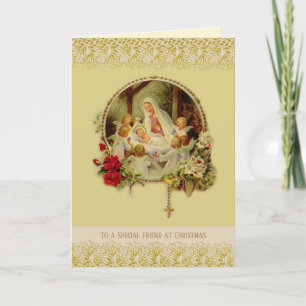 Religiöser Vintage-Freund an Weihnachten Jungfrau