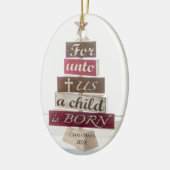 Religiöser Weihnachtsbaum Keramik Ornament (Links)