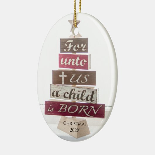 Religiöser Weihnachtsbaum Keramik Ornament (Links)