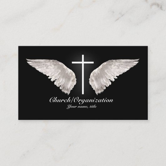 Religiöser weißer Querengel Wings Visitenkarte (Vorderseite)