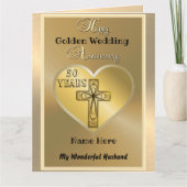 Religiöses 50. Goldenes Jubiläumskarten-Ehemann Karte (Vorderseite)