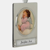 Religiöses Baby-Engels-Schlafen Banner-Ornament Silber (Rechts)