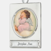 Religiöses Baby-Engels-Schlafen Banner-Ornament Silber (Links)