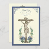 Religiöses Beileid Beileid Jesus auf Kreuz Dankeskarte (Vorne/Hinten)