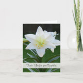 Religiöses Beileid Dankeschön Note Card — Lily Dankeskarte (Vorderseite)