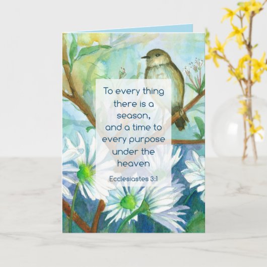 Religiöses Beileid Ecclesiastes 3:1 Schrift beten Karte (Gelbe Blume)