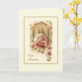 Religiöses Beileid Heilige Herzschrift Gebet Karte (Gelbe Blume)