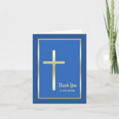 Religiöses Beileid Vielen Dank Note Card - Blau Dankeskarte (Vorderseite)