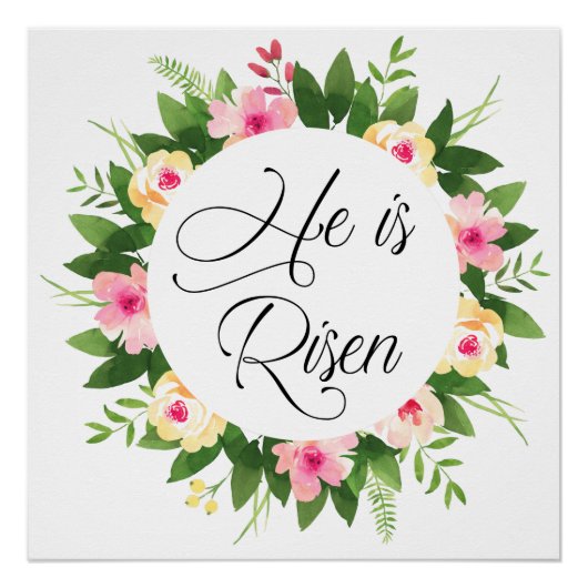 Religiöses Blumenmotiv-Zitat-Poster Poster (Vorderseite)