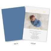 Religiöses Cross Boy Baptism Foto Gold Folieneinladung