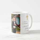 Religiöses Cross Boy First Communion Foto Kaffeetasse (VorderseiteRechts)