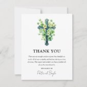 Religiöses Cross & Irish Clover Beileid Dankeskarte (Vorderseite)