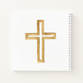 Religiöses Cross Pink First Communion Gästebuch Notizblock (Rückseite)