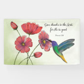 Religiöses Denken an Ihre Blume mit Hummingbird Banner (Horizontal)