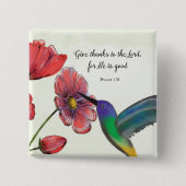 Religiöses Denken an Ihre Blume mit Hummingbird Button (Vorderseite)