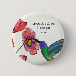 Religiöses Denken an Ihre Blume mit Hummingbird Button