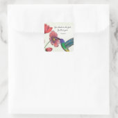 Religiöses Denken an Ihre Blume mit Hummingbird Quadratischer Aufkleber (Tasche)