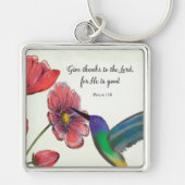 Religiöses Denken an Ihre Blume mit Hummingbird Schlüsselanhänger (Vorne)