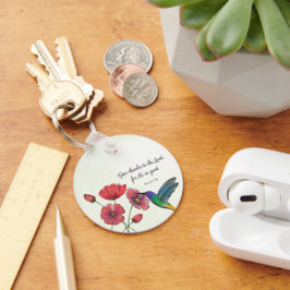 Religiöses Denken an Ihre Blume mit Hummingbird Schlüsselanhänger