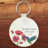 Religiöses Denken an Ihre Blume mit Hummingbird Schlüsselanhänger (Vorderseite)