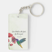 Religiöses Denken an Ihre Blume mit Hummingbird Schlüsselanhänger (Rückseite)