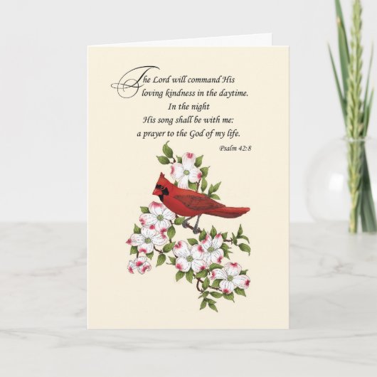 Religiöses Denken Sie an Ihren Kardinal zum blühen Karte (Vorderseite)