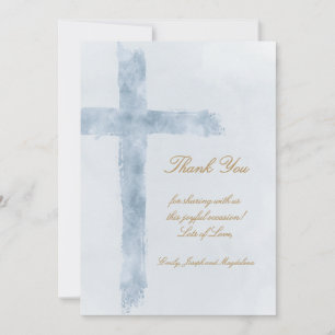 religiöses Ereignis Blaues Kreuz Danke Karte
