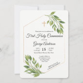 Religiöses Ereignis der Grün-eleganten ersten Einladung (Vorderseite)