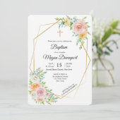 Religiöses Ereignis der rosa eleganten mit Einladung (Stehend Vorderseite)