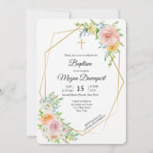 Religiöses Ereignis der rosa eleganten mit Einladung (Vorderseite)