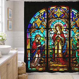 Religiöses festes Glas Duschvorhang