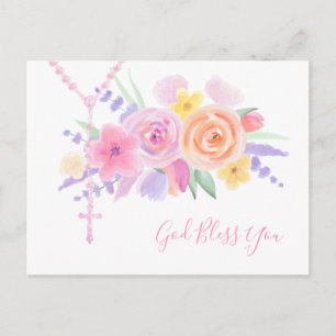 Religiöses, florales römisch-katholisches Gebet Vi Postkarte