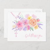 Religiöses, florales römisch-katholisches Gebet Vi Postkarte (Vorne/Hinten)