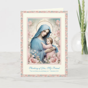 Religiöses Freundschaftsgebet Gesegnete Maria & Je Karte