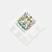 Religiöses Frohe Ostern Kreuz Serviette (Ecke)