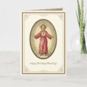 Religiöses Geburtstag Heiliges Herz Jesu Karte (Vorderseite)