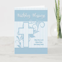 Religiöses Geburtstagssegenskreuz in Blau