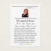 Religiöses Gold-Marian Cross-Beerdigung Gebet (Rückseite)